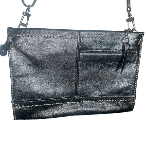 The Sak Black Leather Crossbody Bag Adjustable Strap Minimalist - Picture 3 of 8